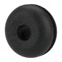 Made in USA - 5/8" OD, 11/32" Thick Flexible Grommet - Rubber, 3/8" Slot Diam x 1/16" Slot Width - Industrial Tool & Supply
