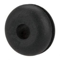 Made in USA - 5/8" OD, 11/32" Thick Flexible Grommet - Rubber, 3/8" Slot Diam x 1/16" Slot Width - Industrial Tool & Supply