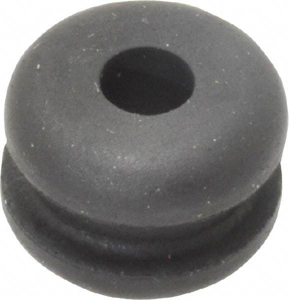Made in USA - 9/16" OD, 3/8" Thick Flexible Grommet - Rubber, 7/16" Slot Diam x 1/8" Slot Width - Industrial Tool & Supply
