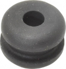 Made in USA - 9/16" OD, 3/8" Thick Flexible Grommet - Rubber, 7/16" Slot Diam x 1/8" Slot Width - Industrial Tool & Supply