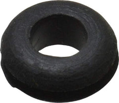 Made in USA - 7/16" OD, 3/16" Thick Flexible Grommet - Rubber, 5/16" Slot Diam x 1/16" Slot Width - Industrial Tool & Supply