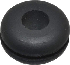 Made in USA - 5/8" OD, 11/32" Thick Flexible Grommet - Rubber, 3/8" Slot Diam x 1/16" Slot Width - Industrial Tool & Supply