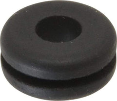 Made in USA - 5/8" OD, 9/32" Thick Flexible Grommet - Rubber, 3/8" Slot Diam x 1/16" Slot Width - Industrial Tool & Supply