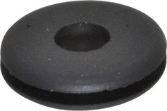 Made in USA - 3/4" OD, 11/64" Thick Flexible Grommet - Rubber, 9/16" Slot Diam x 1/16" Slot Width - Industrial Tool & Supply
