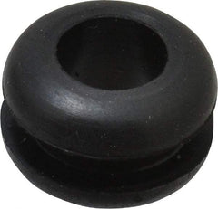 Made in USA - 19/32" OD, 3/8" Thick Flexible Grommet - Rubber, 7/16" Slot Diam x 1/8" Slot Width - Industrial Tool & Supply