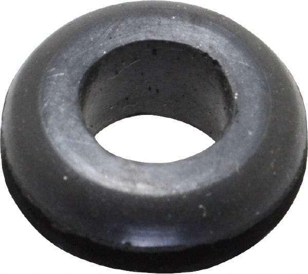 Made in USA - 5/8" OD, 1/4" Thick Flexible Grommet - Rubber, 7/16" Slot Diam x 1/16" Slot Width - Industrial Tool & Supply