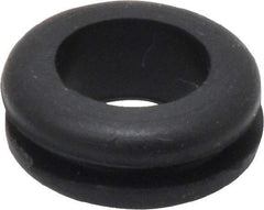 Made in USA - 5/8" OD, 1/4" Thick Flexible Grommet - Rubber, 1/2" Slot Diam x 1/16" Slot Width - Industrial Tool & Supply