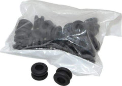 Made in USA - 3/4" OD, 1/2" Thick Flexible Grommet - Rubber, 17/32" Slot Diam x 1/8" Slot Width - Industrial Tool & Supply