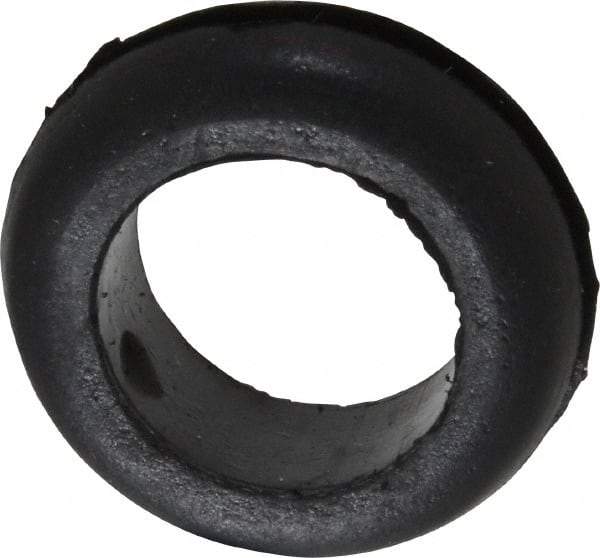 Made in USA - 13/16" OD, 9/32" Thick Flexible Grommet - Rubber, 5/8" Slot Diam x 1/16" Slot Width - Industrial Tool & Supply