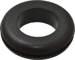 Made in USA - 1-1/8" OD, 5/16" Thick Flexible Grommet - Rubber, 7/8" Slot Diam x 1/16" Slot Width - Industrial Tool & Supply