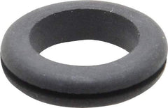 Made in USA - 1-1/8" OD, 9/32" Thick Flexible Grommet - Rubber, 7/8" Slot Diam x 1/16" Slot Width - Industrial Tool & Supply