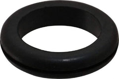 Made in USA - 2-1/8" OD, 7/16" Thick Flexible Grommet - Rubber, 1-3/4" Slot Diam x 1/16" Slot Width - Industrial Tool & Supply