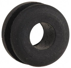 Made in USA - 9/16" OD, 5/16" Thick Flexible Grommet - Rubber, 3/8" Slot Diam x 1/8" Slot Width - Industrial Tool & Supply