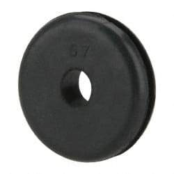 Made in USA - 3/4" OD, 3/16" Thick Grommet - Buna-N Rubber, 9/16" Slot Diam x 1/16" Slot Width - Industrial Tool & Supply