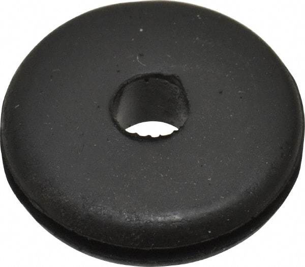 Made in USA - 1" OD, 1/4" Thick Grommet - Buna-N Rubber, 3/4" Slot Diam x 1/16" Slot Width - Industrial Tool & Supply