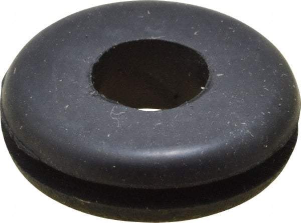 Made in USA - 5/8" OD, 3/16" Thick Grommet - Buna-N Rubber, 7/16" Slot Diam x 1/16" Slot Width - Industrial Tool & Supply