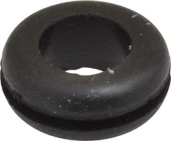 Made in USA - 11/16" OD, 9/32" Thick Grommet - Buna-N Rubber, 1/2" Slot Diam x 1/16" Slot Width - Industrial Tool & Supply