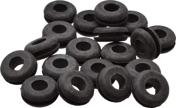 Made in USA - 7/8" OD, 3/8" Thick Grommet - Buna-N Rubber, 5/8" Slot Diam x 1/8" Slot Width - Industrial Tool & Supply