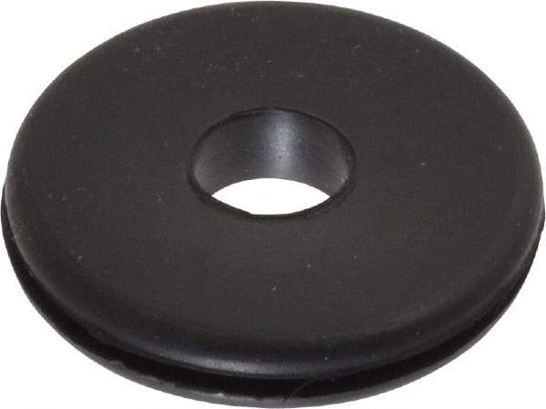Made in USA - 1-1/4" OD, 1/4" Thick Grommet - Buna-N Rubber, 1" Slot Diam x 1/16" Slot Width - Industrial Tool & Supply
