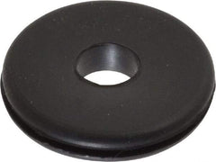 Made in USA - 1-1/4" OD, 1/4" Thick Grommet - Buna-N Rubber, 1" Slot Diam x 1/16" Slot Width - Industrial Tool & Supply