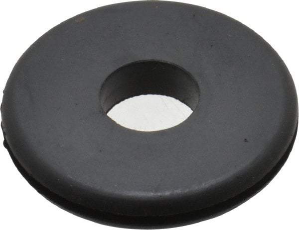 Made in USA - 1-1/2" OD, 1/4" Thick Grommet - Buna-N Rubber, 1-1/4" Slot Diam x 1/16" Slot Width - Industrial Tool & Supply