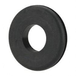 Made in USA - 1-1/2" OD, 1/4" Thick Grommet - Buna-N Rubber, 1-1/4" Slot Diam x 1/16" Slot Width - Industrial Tool & Supply