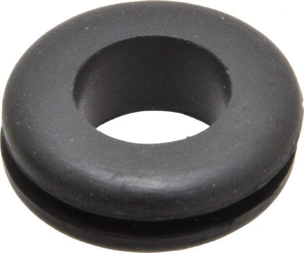 Made in USA - 1-1/4" OD, 7/16" Thick Grommet - Buna-N Rubber, 1" Slot Diam x 1/8" Slot Width - Industrial Tool & Supply