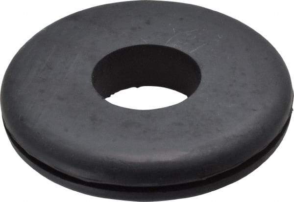 Made in USA - 2" OD, 3/8" Thick Grommet - Buna-N Rubber, 1-5/8" Slot Diam x 1/16" Slot Width - Industrial Tool & Supply