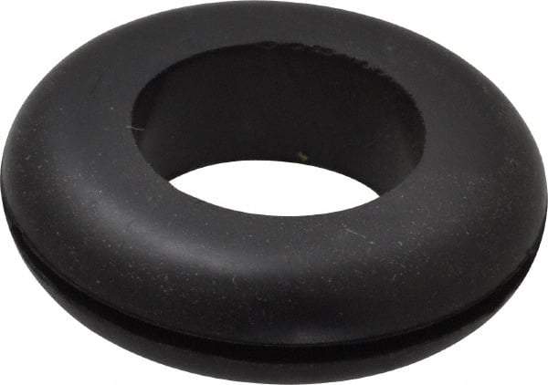 Made in USA - 1-5/8" OD, 7/16" Thick Grommet - Buna-N Rubber, 1-1/4" Slot Diam x 1/16" Slot Width - Industrial Tool & Supply