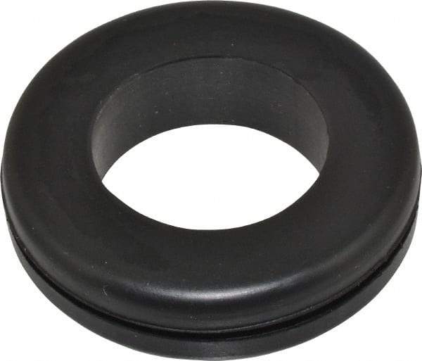 Made in USA - 1-3/4" OD, 7/16" Thick Grommet - Buna-N Rubber, 1-1/4" Slot Diam x 1/16" Slot Width - Industrial Tool & Supply