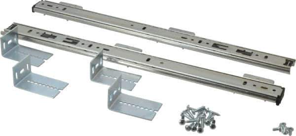 Knape & Vogt - 16" Slide Length, Chrome Variable-Height Pencil Drawer Slide - 3/4" Wide - Industrial Tool & Supply