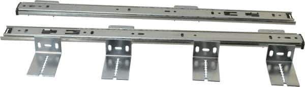 Knape & Vogt - 18" Slide Length, Chrome Variable-Height Pencil Drawer Slide - 3/4" Wide - Industrial Tool & Supply