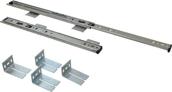 Knape & Vogt - 14" Slide Length, Chrome Variable-Height Keyboard Slide - Chrome Finish - Industrial Tool & Supply