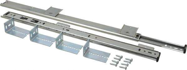 Knape & Vogt - 18" Slide Length, Chrome Variable-Height Keyboard Slide - Chrome Finish - Industrial Tool & Supply