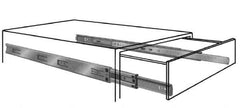 Knape & Vogt - 14" Slide Length, Chrome Box or Vertical File Drawer Slide - 18" Wide, Chrome Finish - Industrial Tool & Supply