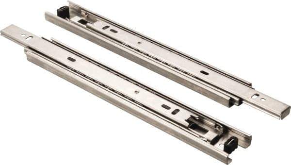 Knape & Vogt - 22" Slide Length, Chrome Box or Vertical File Drawer Slide - 18" Wide, Chrome Finish - Industrial Tool & Supply