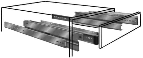 Knape & Vogt - 28" Slide Length, Chrome Drawer Slide - 30" Wide, Chrome Finish - Industrial Tool & Supply