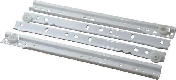 Knape & Vogt - 300mm Slide Length, 225mm Travel Length, Steel Epoxy-Coated Drawer Slide - White Epoxy Finish - Industrial Tool & Supply