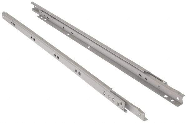 Knape & Vogt - 600mm Slide Length, 450mm Travel Length, Steel Epoxy-Coated Drawer Slide - White Epoxy Finish - Industrial Tool & Supply