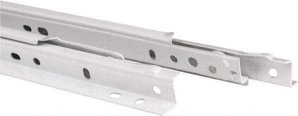 Knape & Vogt - 650mm Slide Length, 487mm Travel Length, Steel Epoxy-Coated Drawer Slide - White Epoxy Finish - Industrial Tool & Supply