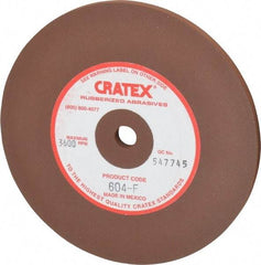 Cratex - 6" Diam x 1/2" Hole x 1/4" Thick, Surface Grinding Wheel - Silicon Carbide, Fine Grade, 3,600 Max RPM, Rubber Bond, No Recess - Industrial Tool & Supply