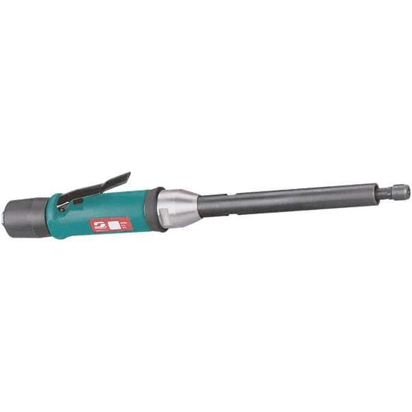 Dynabrade - 1/4" Collet, Straight Handle, Air Extended Length Die Grinder - 18,000 RPM, Rear Exhaust, 30 CFM, 0.5 hp, 90 psi, 1/4 NPT Inlet - Industrial Tool & Supply