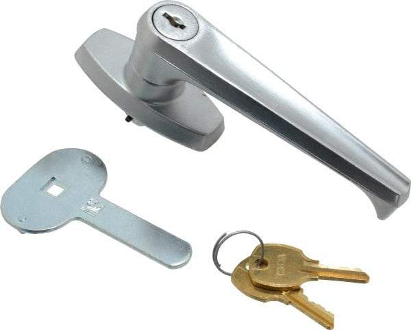 Made in USA - Locking Handle Latch - Polished Chrome Plated - Industrial Tool & Supply