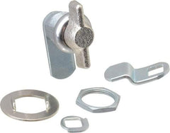 Made in USA - 5/16" Max Thickness, Thumb Turn Panel - Zinc Die Cast Coated - Industrial Tool & Supply