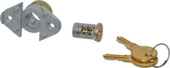 Made in USA - 7/8" Max Thickness, Diamond Back Deadbolt Cabinet & Drawer - 1-1/32 Bolt Throw, Brass Finish - Industrial Tool & Supply