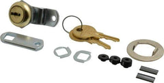 Made in USA - 5/32" Max Thickness, Standard Cam Lock - Polished Brass Finish - Industrial Tool & Supply