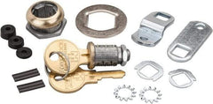 Made in USA - 5/32" Max Thickness, Standard Cam Lock - Polished Brass Finish - Industrial Tool & Supply