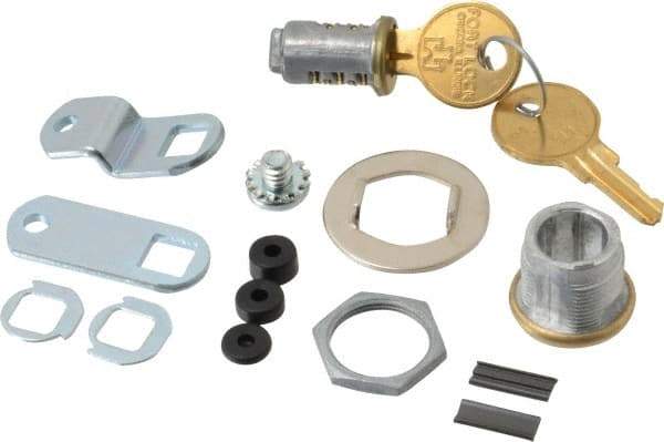 Made in USA - 5/16" Max Thickness, Standard Cam Lock - Polished Brass Finish - Industrial Tool & Supply