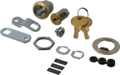 Made in USA - 5/16" Max Thickness, Standard Cam Lock - Polished Brass Finish - Industrial Tool & Supply