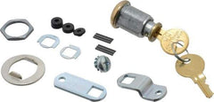 Made in USA - 21/32" Max Thickness, Standard Cam Lock - Polished Brass Finish - Industrial Tool & Supply
